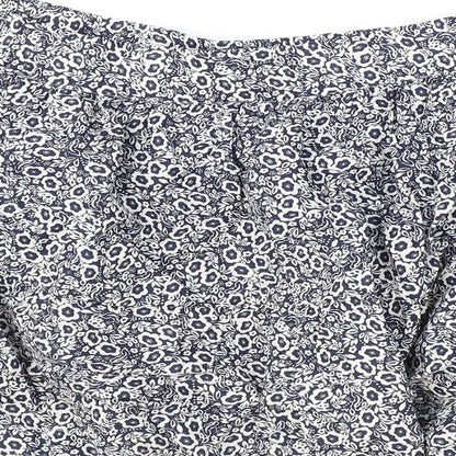 Marks and Spencer Womens Blue Floral Cotton Skater Skirt Size 20
