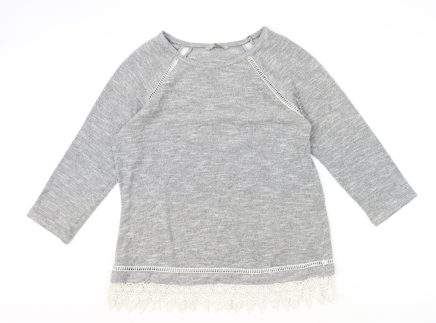 TU Womens Green Round Neck Polyester Pullover Jumper Size 14