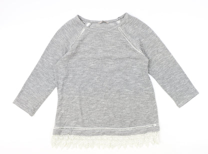 TU Womens Green Round Neck Polyester Pullover Jumper Size 14