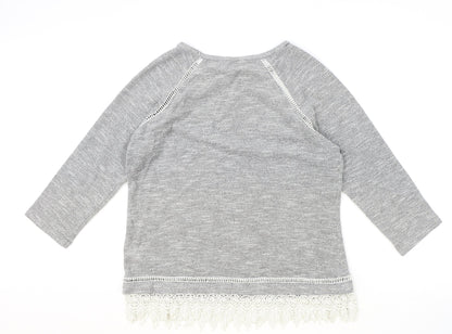 TU Womens Green Round Neck Polyester Pullover Jumper Size 14