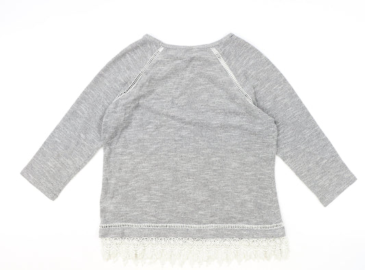 TU Womens Green Round Neck Polyester Pullover Jumper Size 14