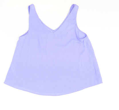 Primark Womens Blue Polyester Basic Tank Size 10 V-Neck