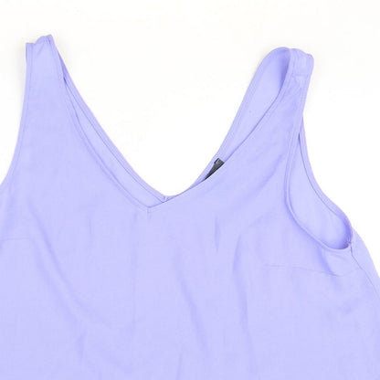 Primark Womens Blue Polyester Basic Tank Size 10 V-Neck