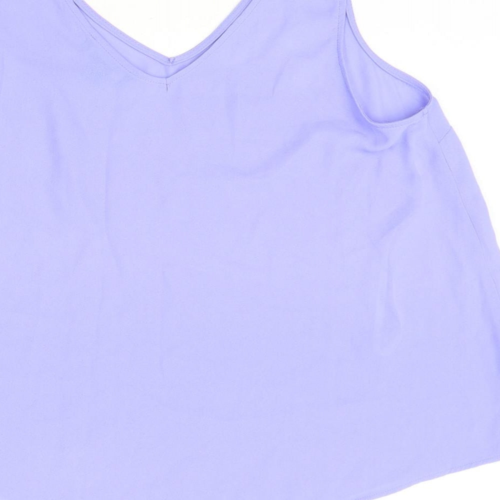 Primark Womens Blue Polyester Basic Tank Size 10 V-Neck