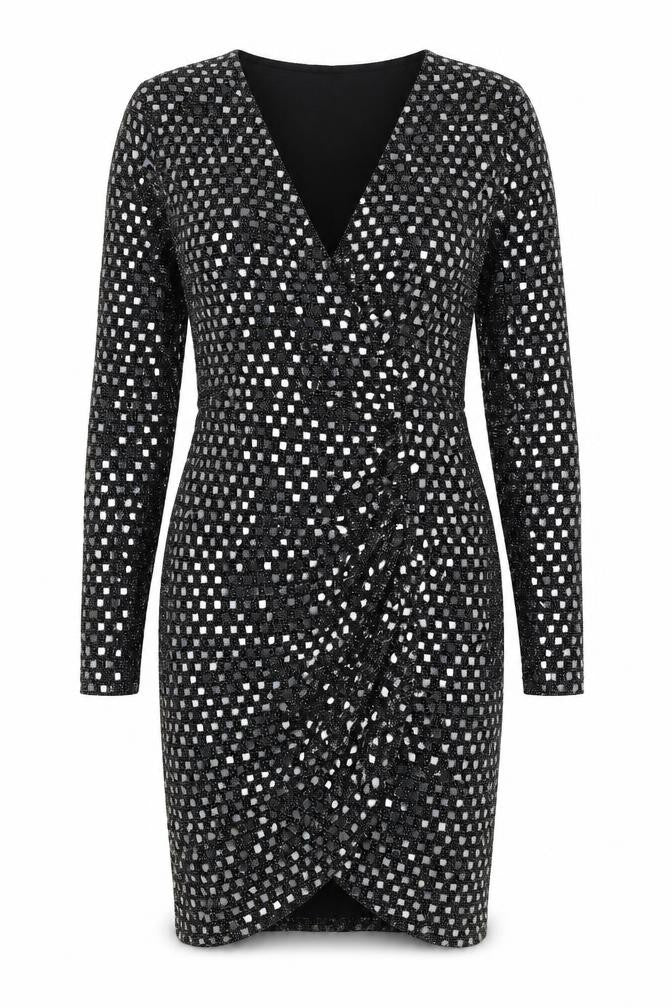 ASOS Womens Black Polyester Pencil Dress Size 6 V-Neck Pullover