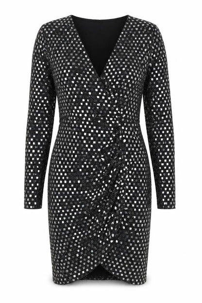 ASOS Womens Black Polyester Pencil Dress Size 6 V-Neck Pullover