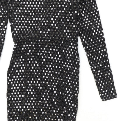 ASOS Womens Black Polyester Pencil Dress Size 6 V-Neck Pullover