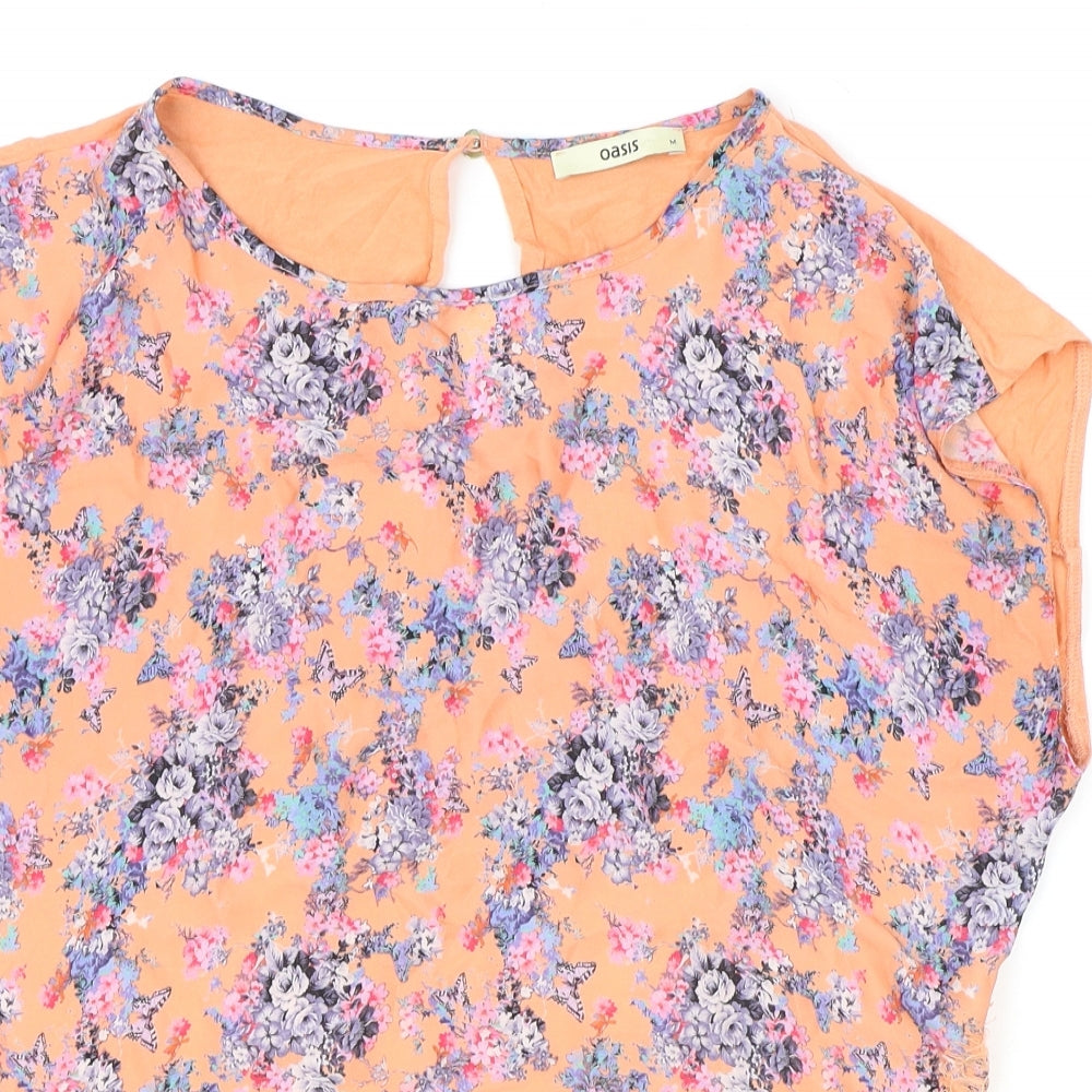 Womens UK Size M Oasis Multicoloured Basic T-Shirt