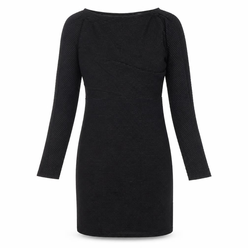 NEXT Womens Black Striped Polyester Shift Size 10 Boat Neck Pullover
