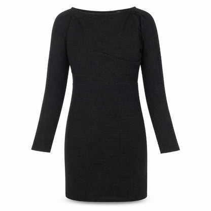 NEXT Womens Black Striped Polyester Shift Size 10 Boat Neck Pullover