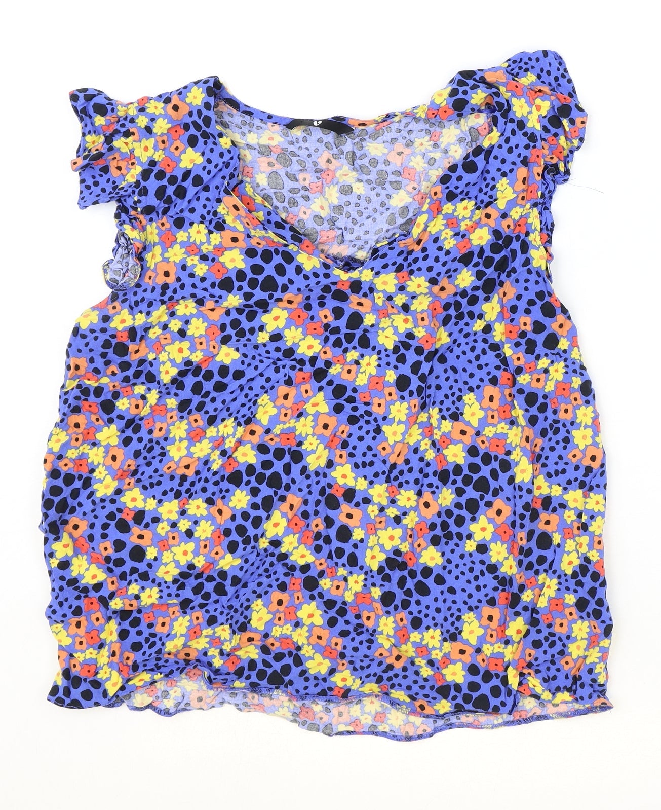 Womens UK Size 14 Very Blue Basic T-Shirt