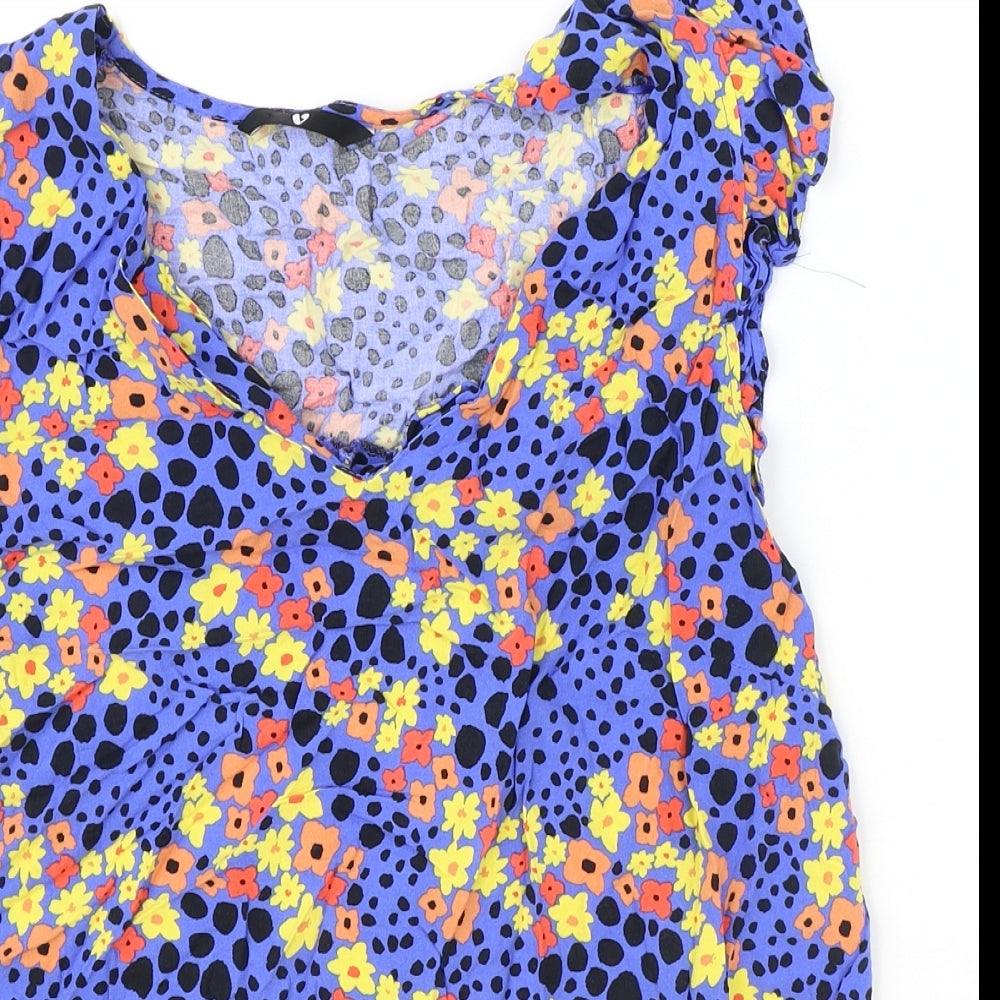 Womens UK Size 14 Very Blue Basic T-Shirt