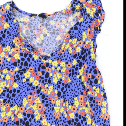 Womens UK Size 14 Very Blue Basic T-Shirt