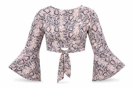 Womens UK Size S Preworn Pink Cropped Blouse
