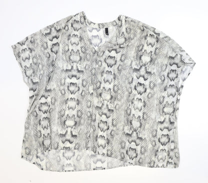 Womens UK Size 12 H&M Grey Basic Blouse