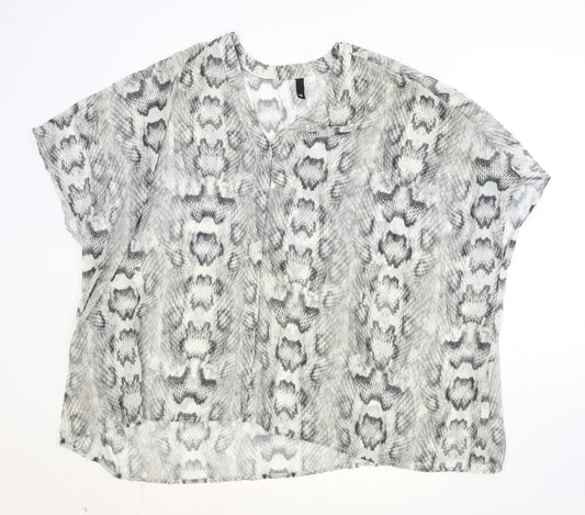 Womens UK Size 12 H&M Grey Basic Blouse