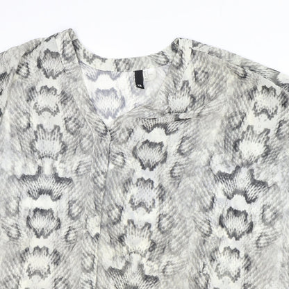 Womens UK Size 12 H&M Grey Basic Blouse