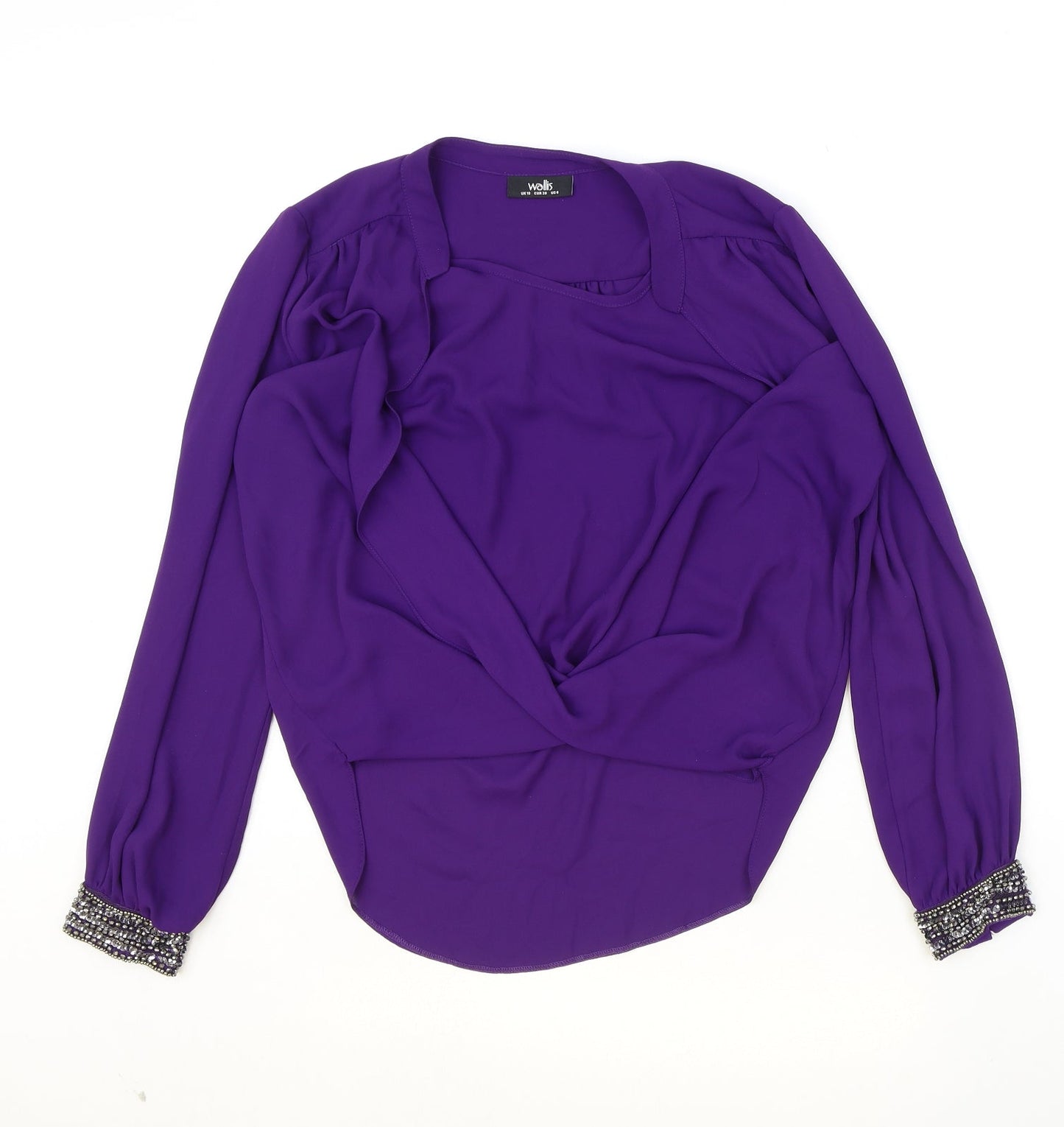 Womens UK Size 10 Wallis Purple Basic Blouse