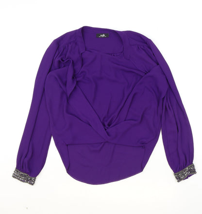 Womens UK Size 10 Wallis Purple Basic Blouse