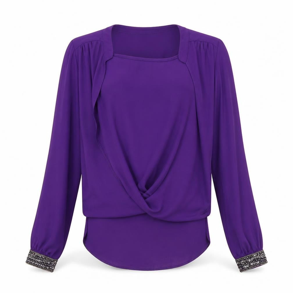 Womens UK Size 10 Wallis Purple Basic Blouse