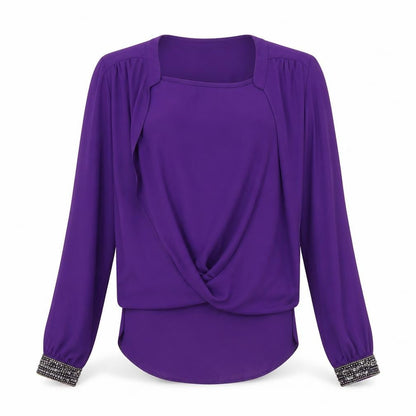 Womens UK Size 10 Wallis Purple Basic Blouse