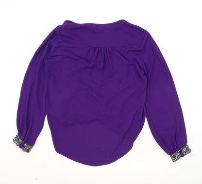 Womens UK Size 10 Wallis Purple Basic Blouse