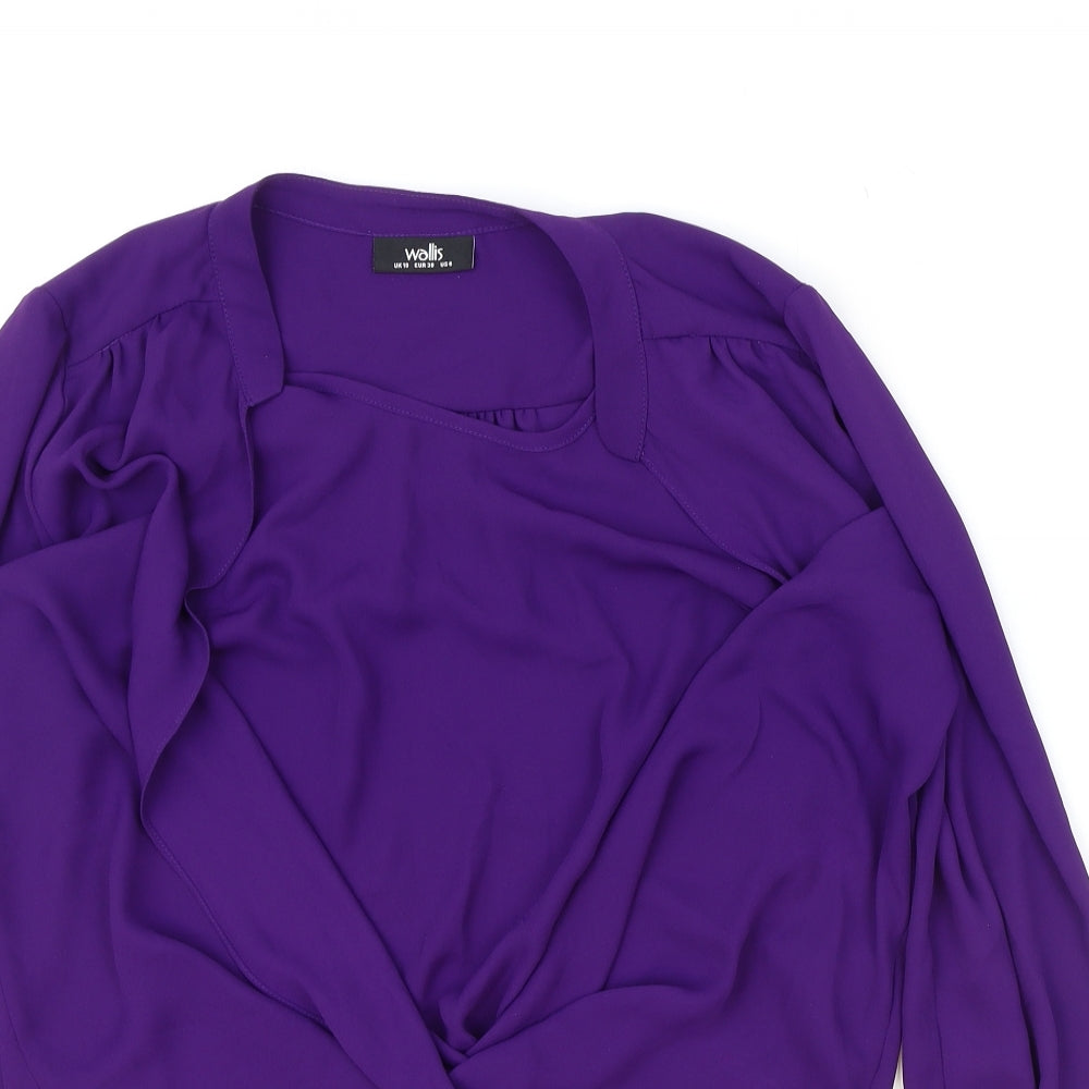 Womens UK Size 10 Wallis Purple Basic Blouse