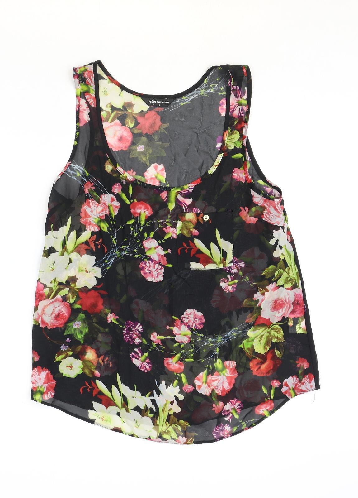 Womens UK Size 10 Internacionale Beige Basic Tank
