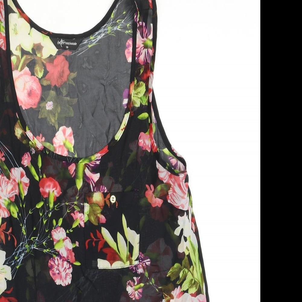 Womens UK Size 10 Internacionale Beige Basic Tank