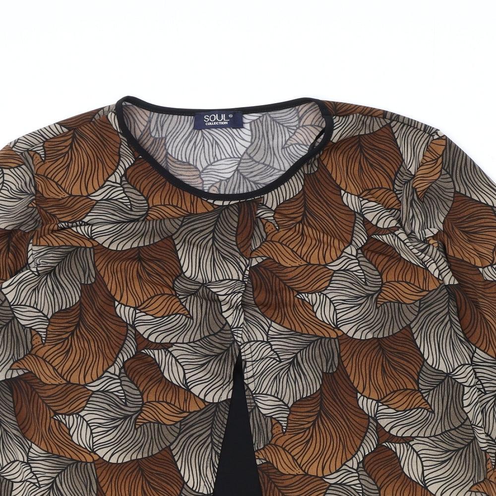 Womens UK Size 18 Soul Collection Brown Basic T-Shirt