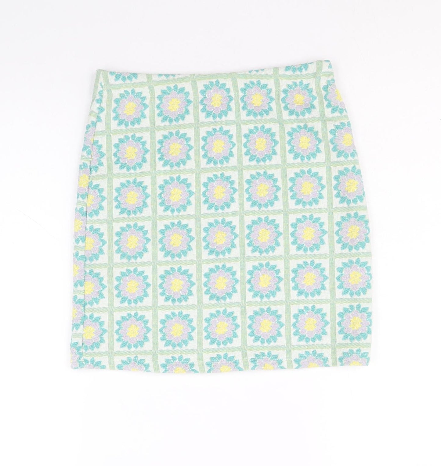 Primark Womens Multicoloured Floral Polyester Straight & Pencil Skirt Size XS