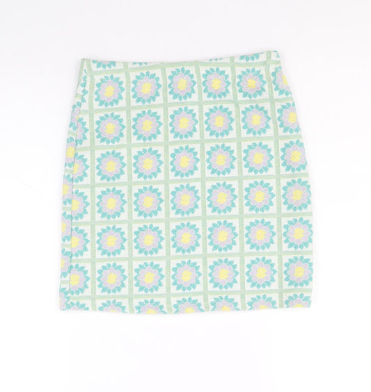 Primark Womens Multicoloured Floral Polyester Straight & Pencil Skirt Size XS