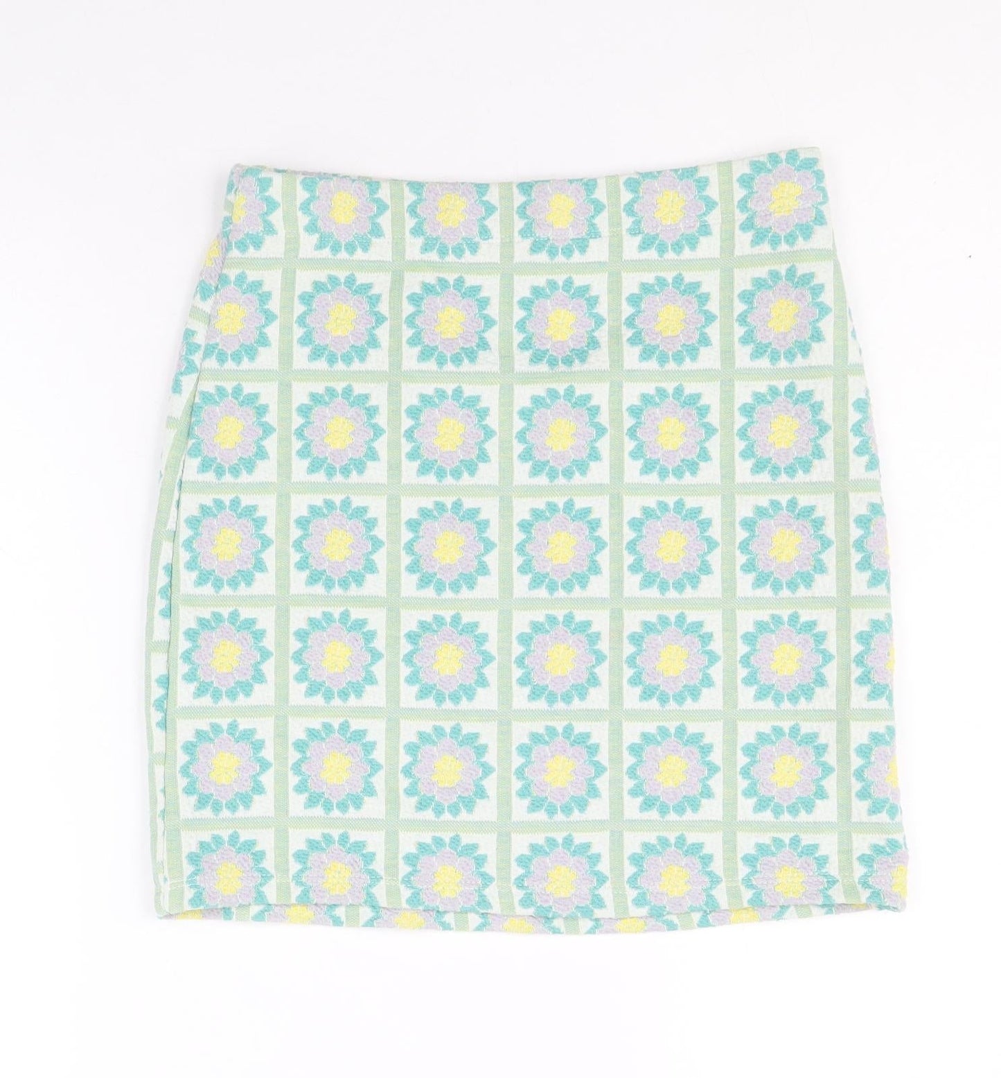 Primark Womens Multicoloured Floral Polyester Straight & Pencil Skirt Size XS