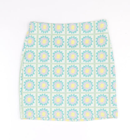 Primark Womens Multicoloured Floral Polyester Straight & Pencil Skirt Size XS