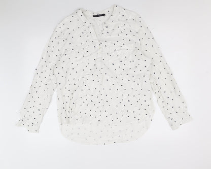 Womens UK Size 14 Marks and Spencer White Basic Button-Up