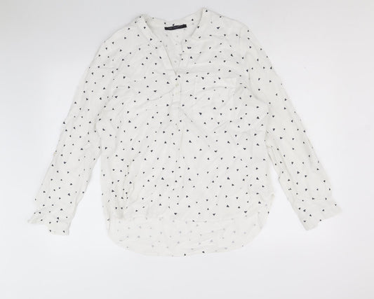 Womens UK Size 14 Marks and Spencer White Basic Button-Up