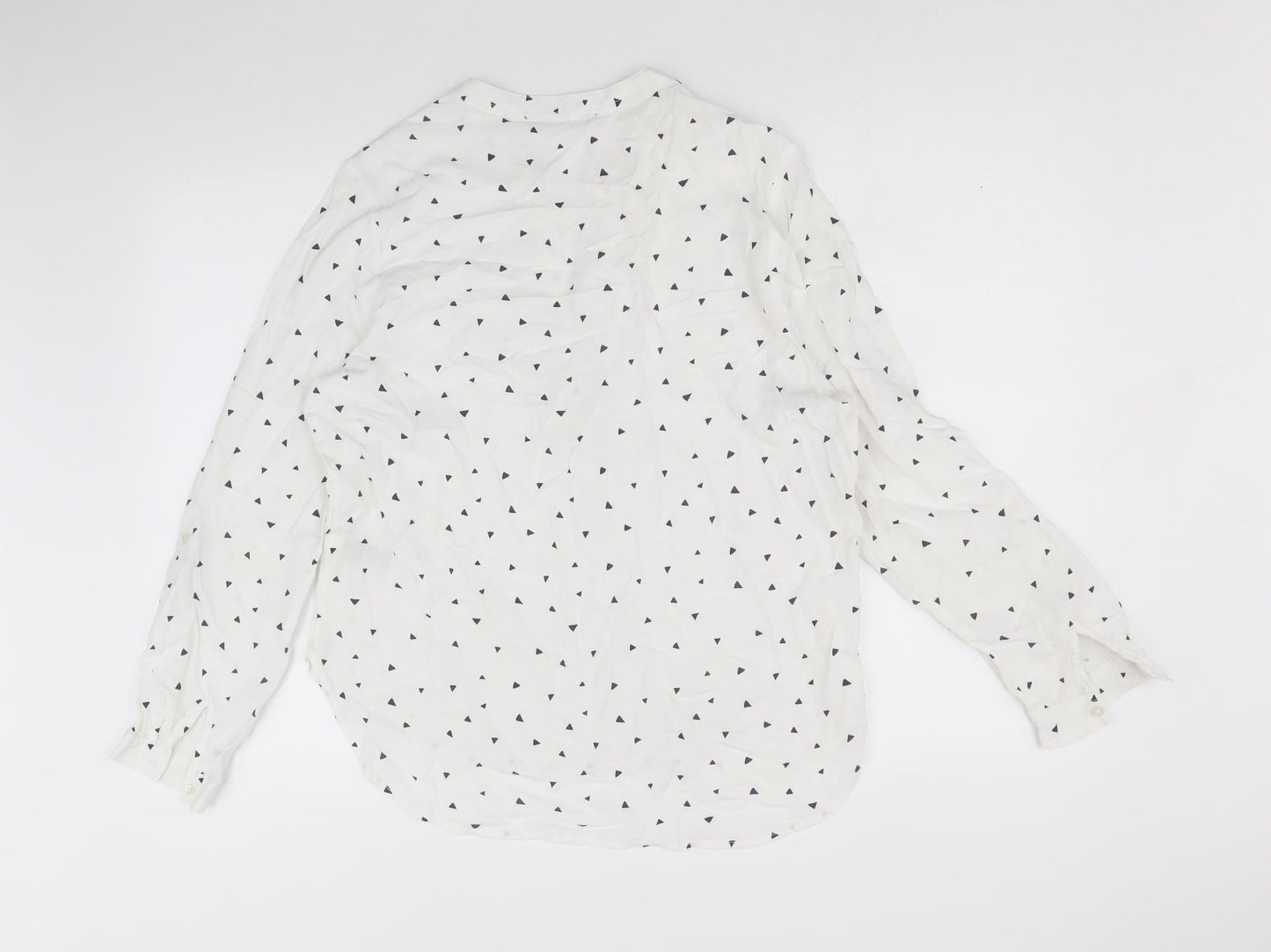 Womens UK Size 14 Marks and Spencer White Basic Button-Up