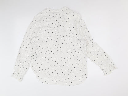 Womens UK Size 14 Marks and Spencer White Basic Button-Up