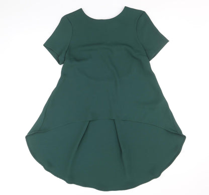 Womens UK Size 8 Topshop Green Basic Blouse