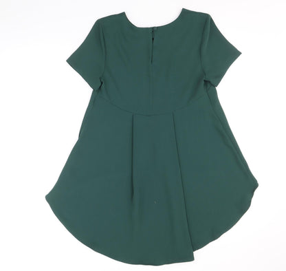 Womens UK Size 8 Topshop Green Basic Blouse