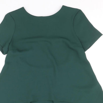 Womens UK Size 8 Topshop Green Basic Blouse