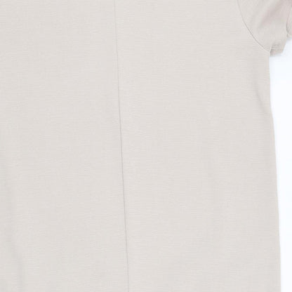 Zara Womens Beige Polyester A-Line Size S Round Neck Pullover