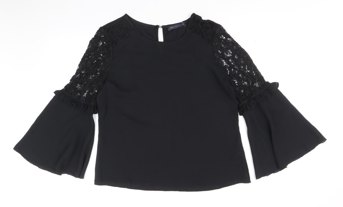 Womens UK Size 12 Marks and Spencer Black Basic Blouse
