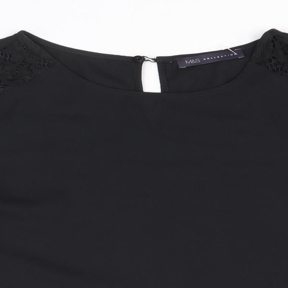 Womens UK Size 12 Marks and Spencer Black Basic Blouse