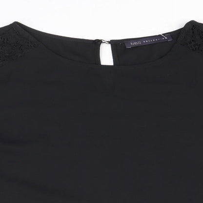 Womens UK Size 12 Marks and Spencer Black Basic Blouse