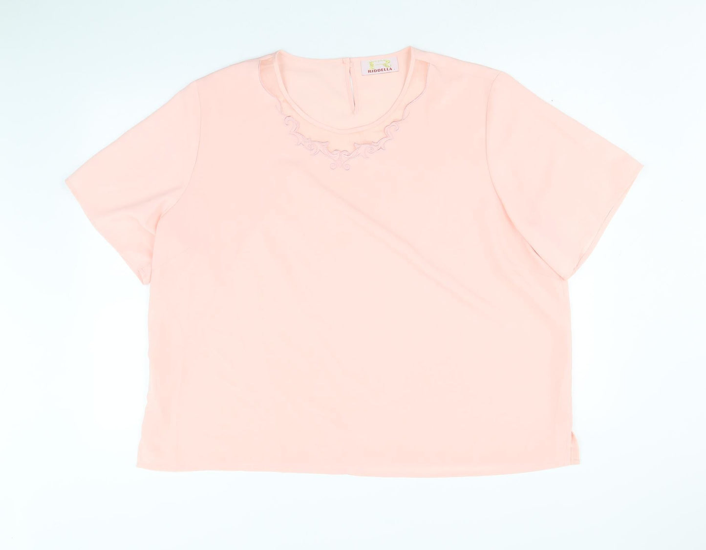 Ridella Womens Pink Polyester Basic T-Shirt Size 16 Round Neck