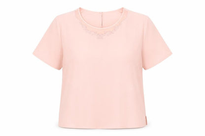 Ridella Womens Pink Polyester Basic T-Shirt Size 16 Round Neck