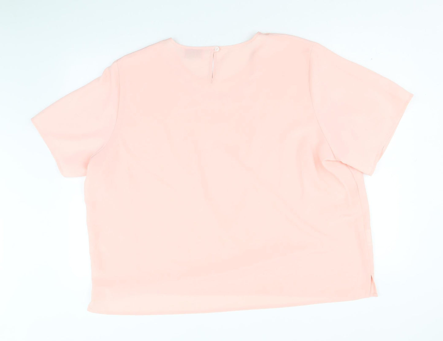 Ridella Womens Pink Polyester Basic T-Shirt Size 16 Round Neck