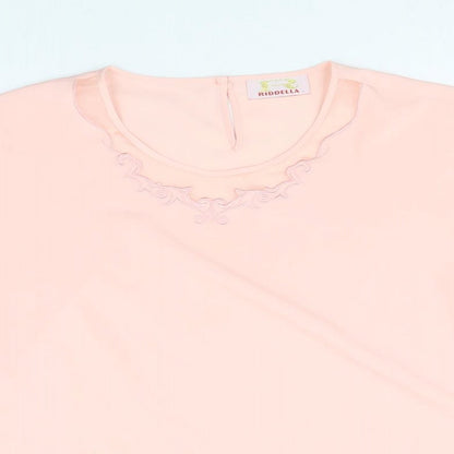 Ridella Womens Pink Polyester Basic T-Shirt Size 16 Round Neck