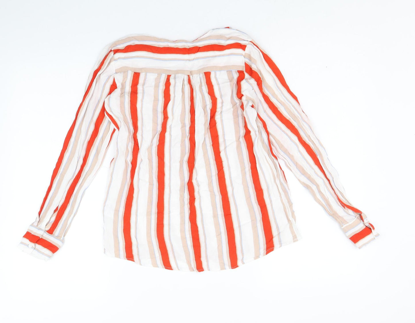 b.young Womens Multicoloured Striped Viscose Basic Blouse Size 12 V-Neck